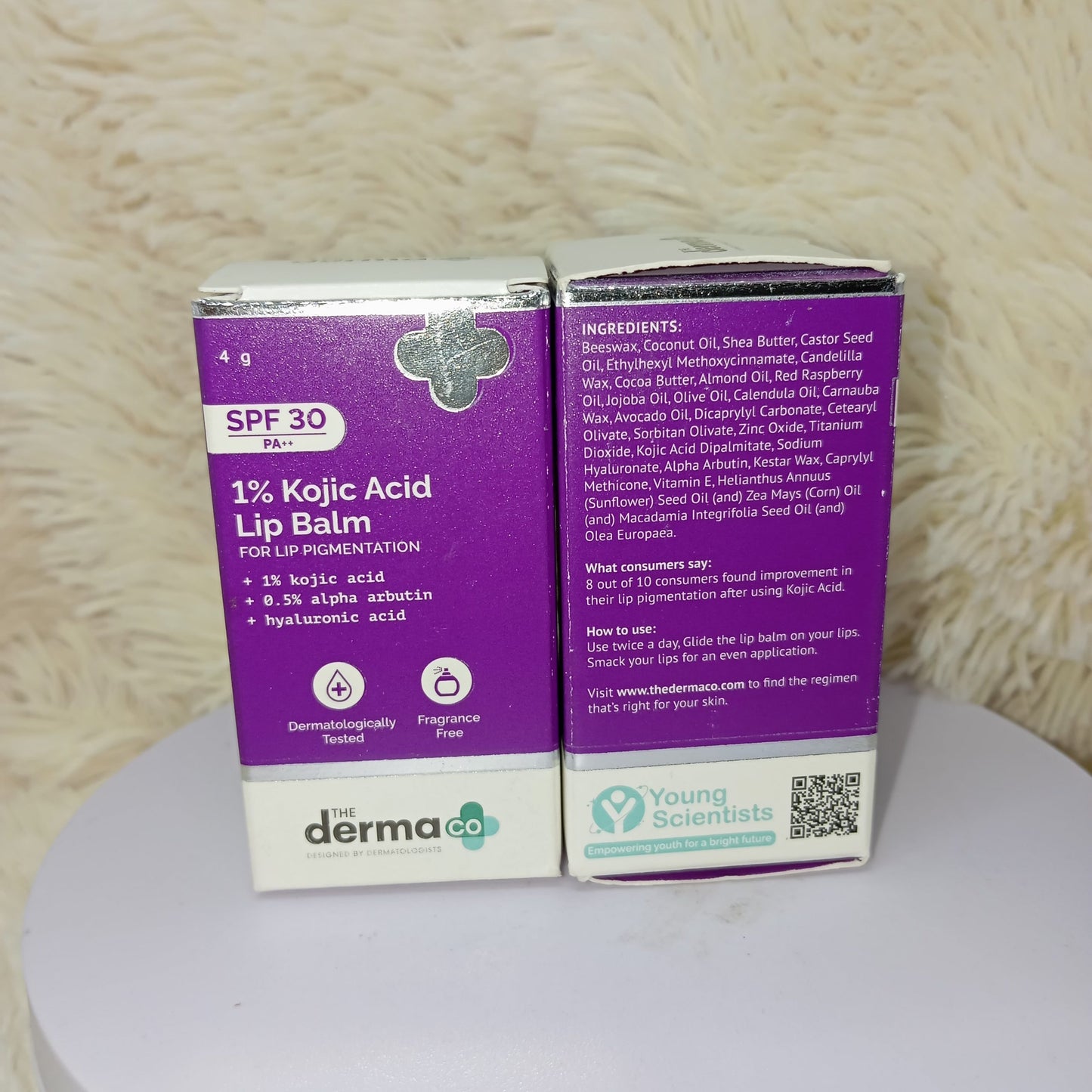 The Derma Co SPF 30 Kojic Acid Lip Balm 4g
