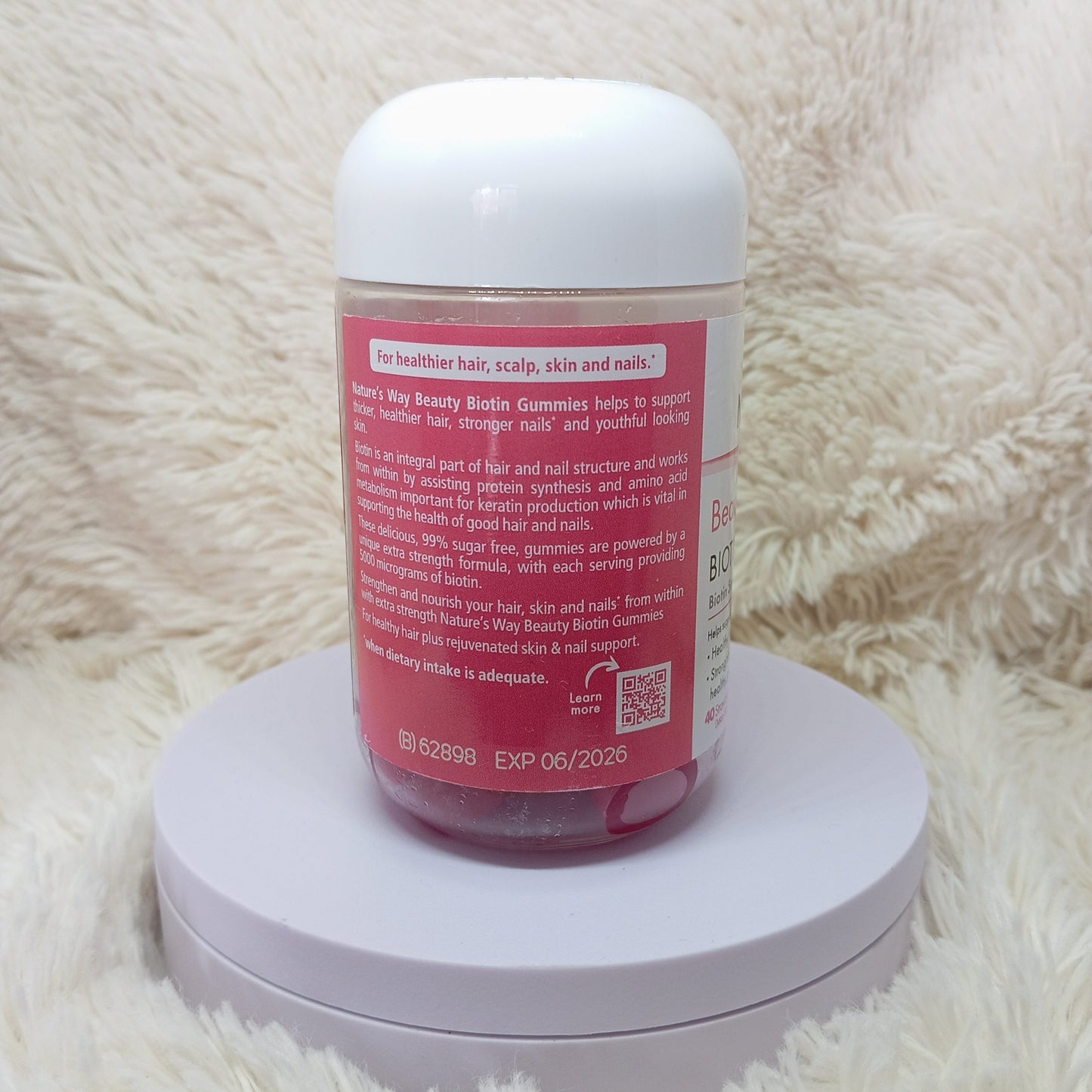 Nature’s Way Beauty Biotin Gummies 40 – Strawberry