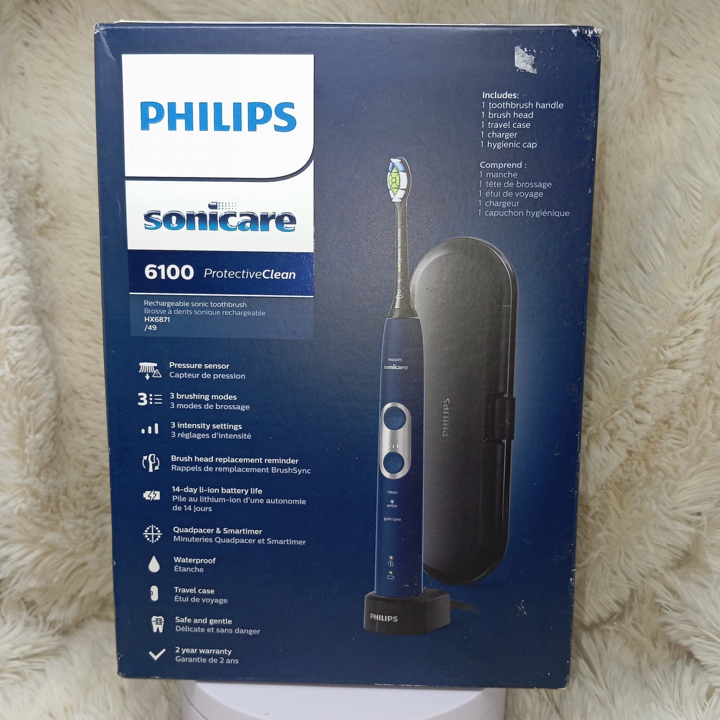 Philips Sonicare ProtectiveClean 6100 Rechargeable Electric Toothbrush (HX6871/49) – Navy Blue