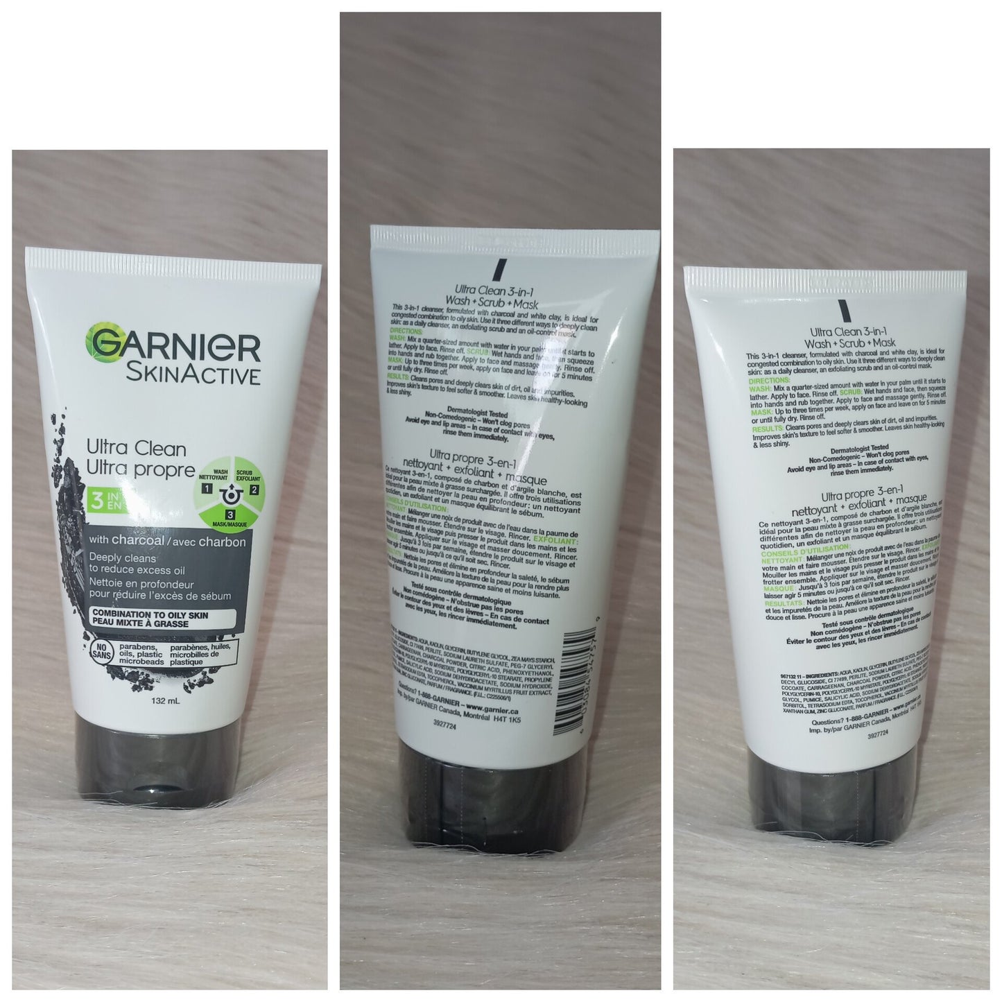Garnier Charcoal Ultra Clean 3-in-1 Cleanser 132ml
