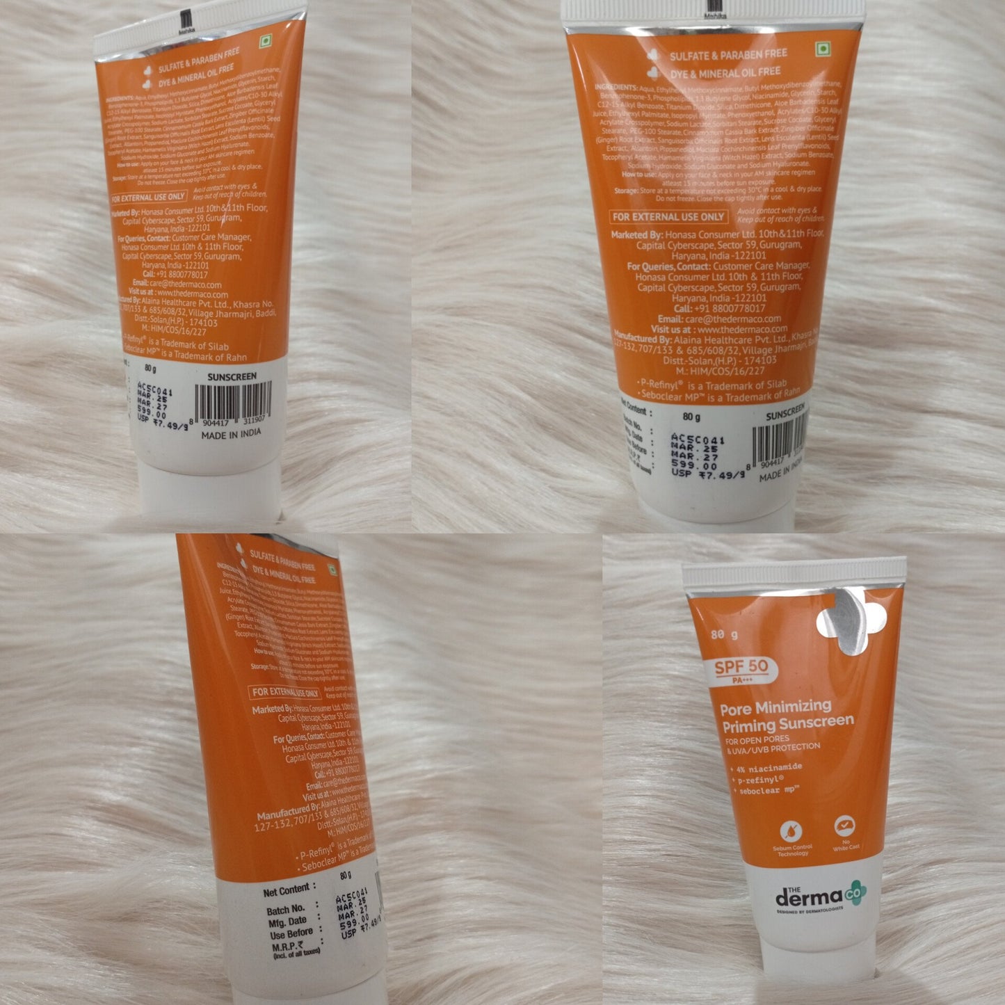 The Derma Co Pore Minimizing Sunscreen SPF 50 PA+++ 80g