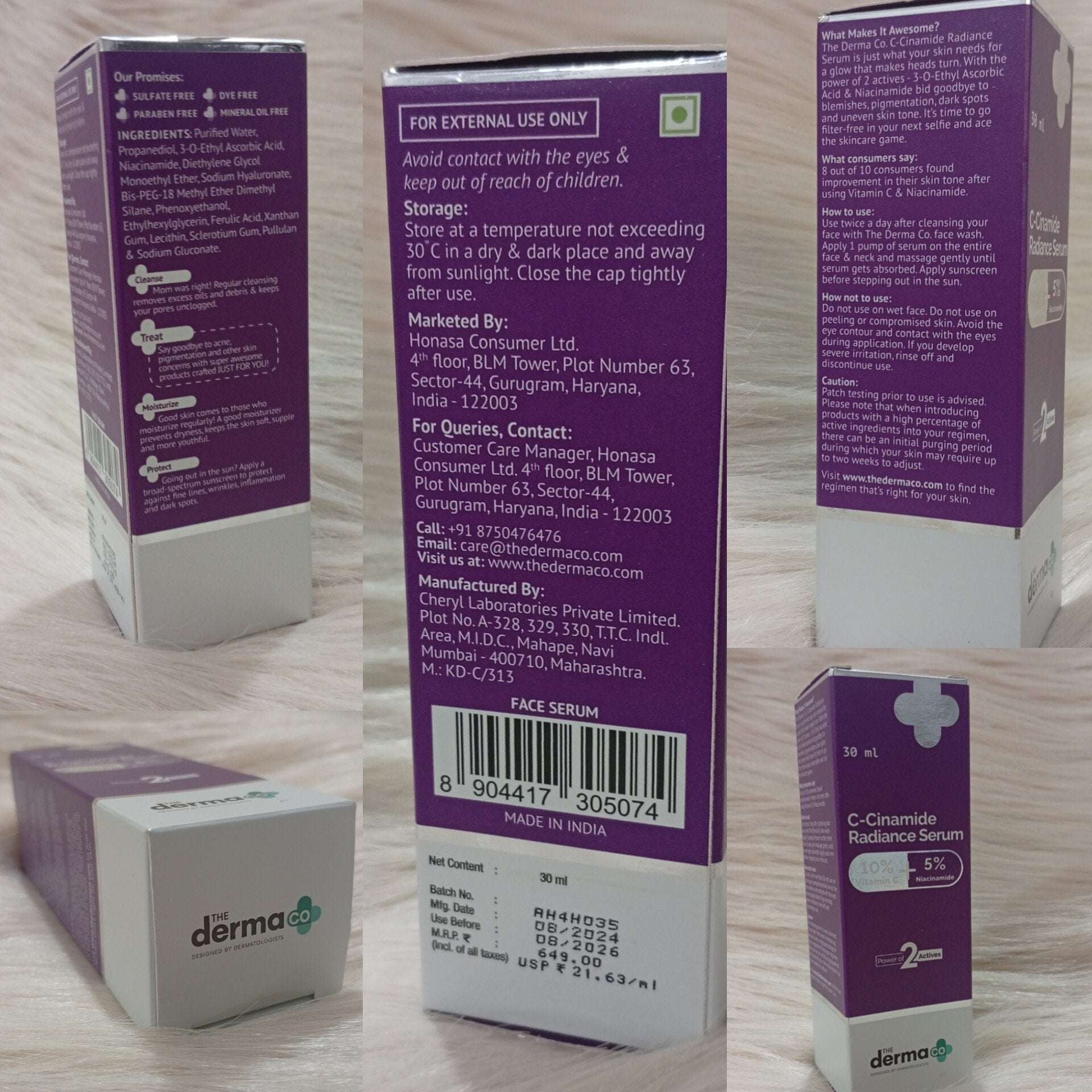 ( Discounted Product ) The Derma Co C-Cinamide Radiance Serum 30ml