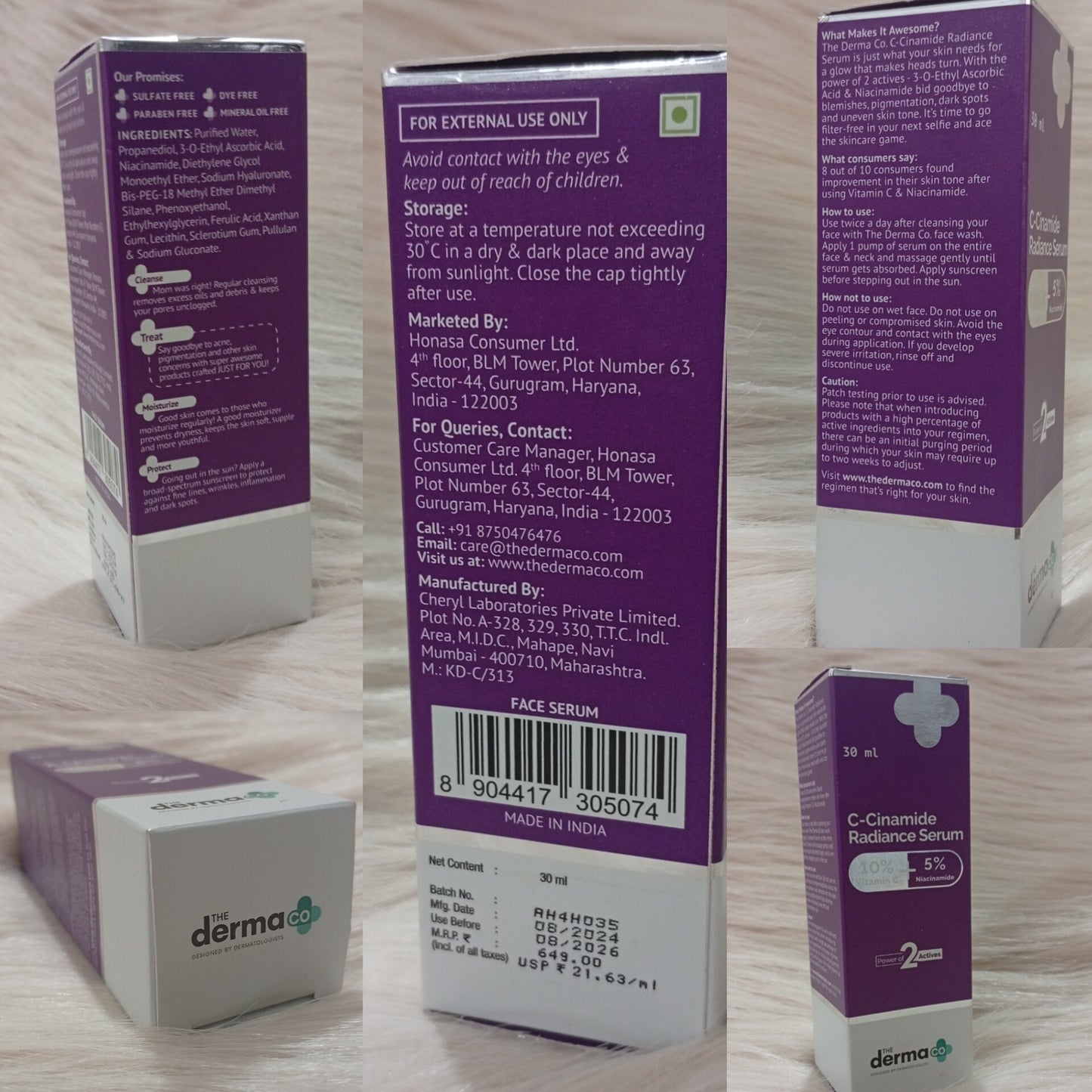 ( Discounted Product ) The Derma Co C-Cinamide Radiance Serum 30ml