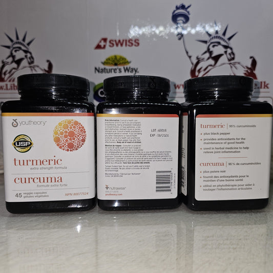 Youtheory Turmeric Extra Strength 45 Veg Capsules