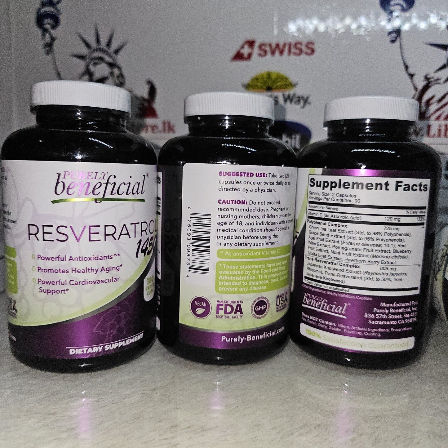 Purely Beneficial Resveratrol 1450mg - 90 Day Supply