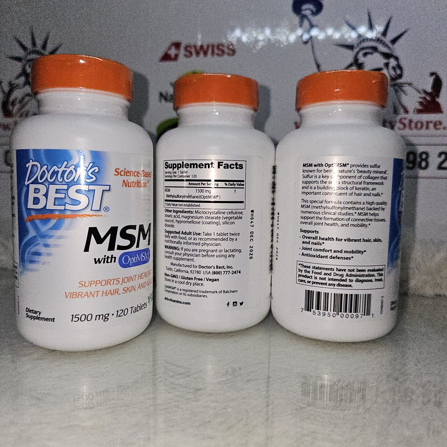 Doctor’s Best MSM with OptiMSM® 1500 mg – 120 Tablets