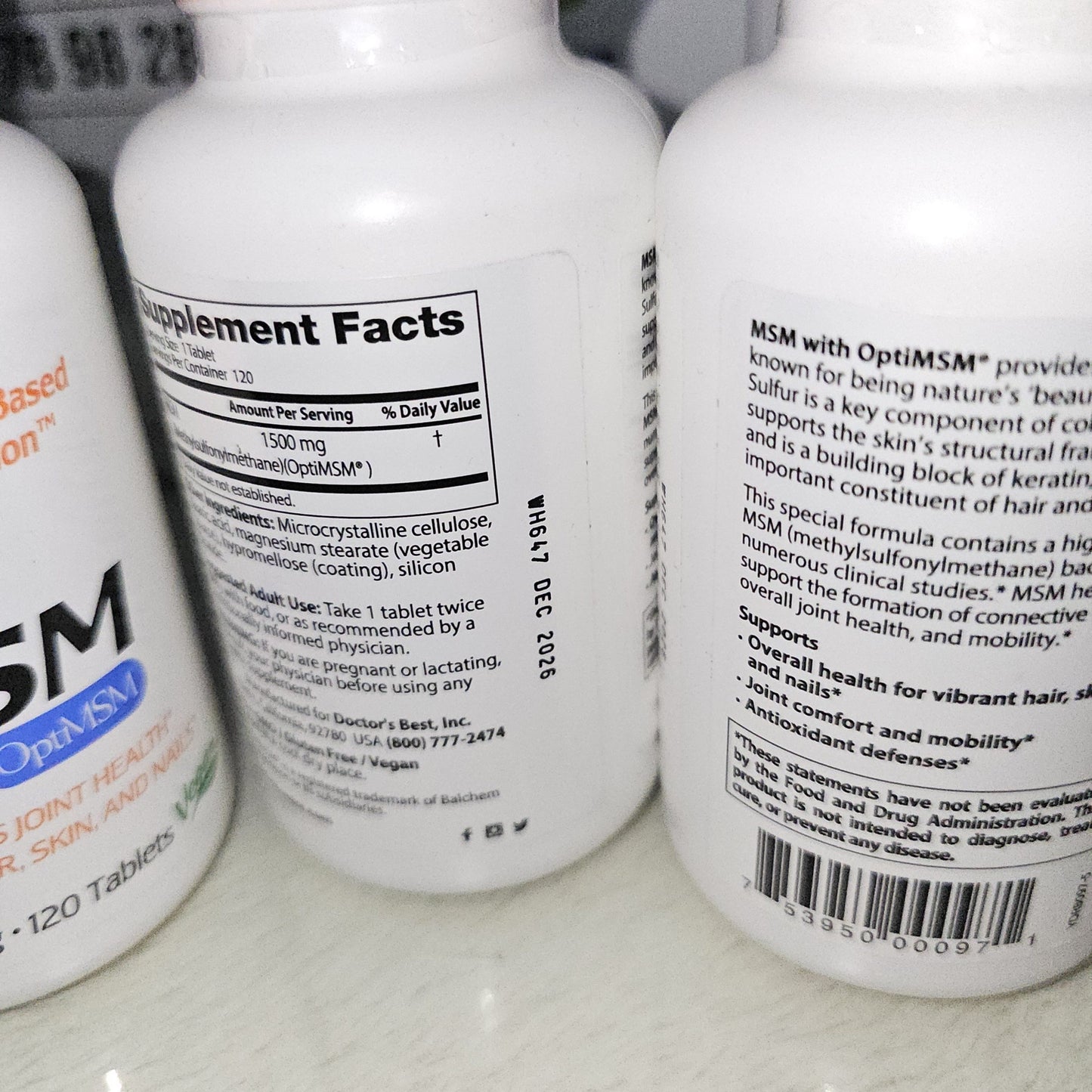 Doctor’s Best MSM with OptiMSM® 1500 mg – 120 Tablets