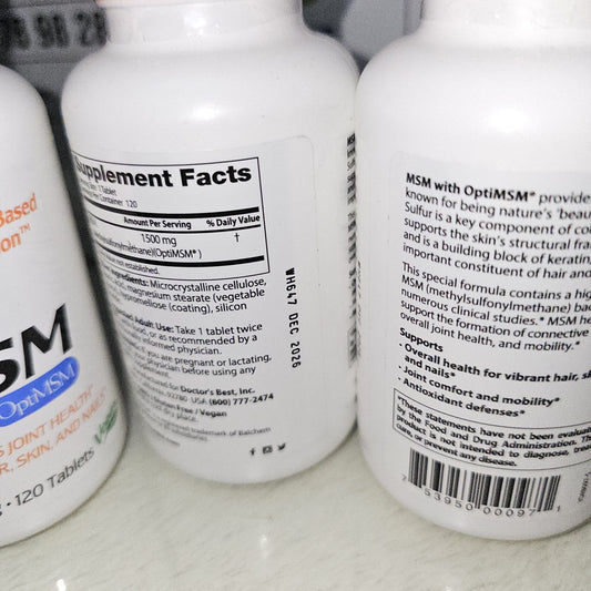 Doctor’s Best MSM with OptiMSM® 1500 mg – 120 Tablets