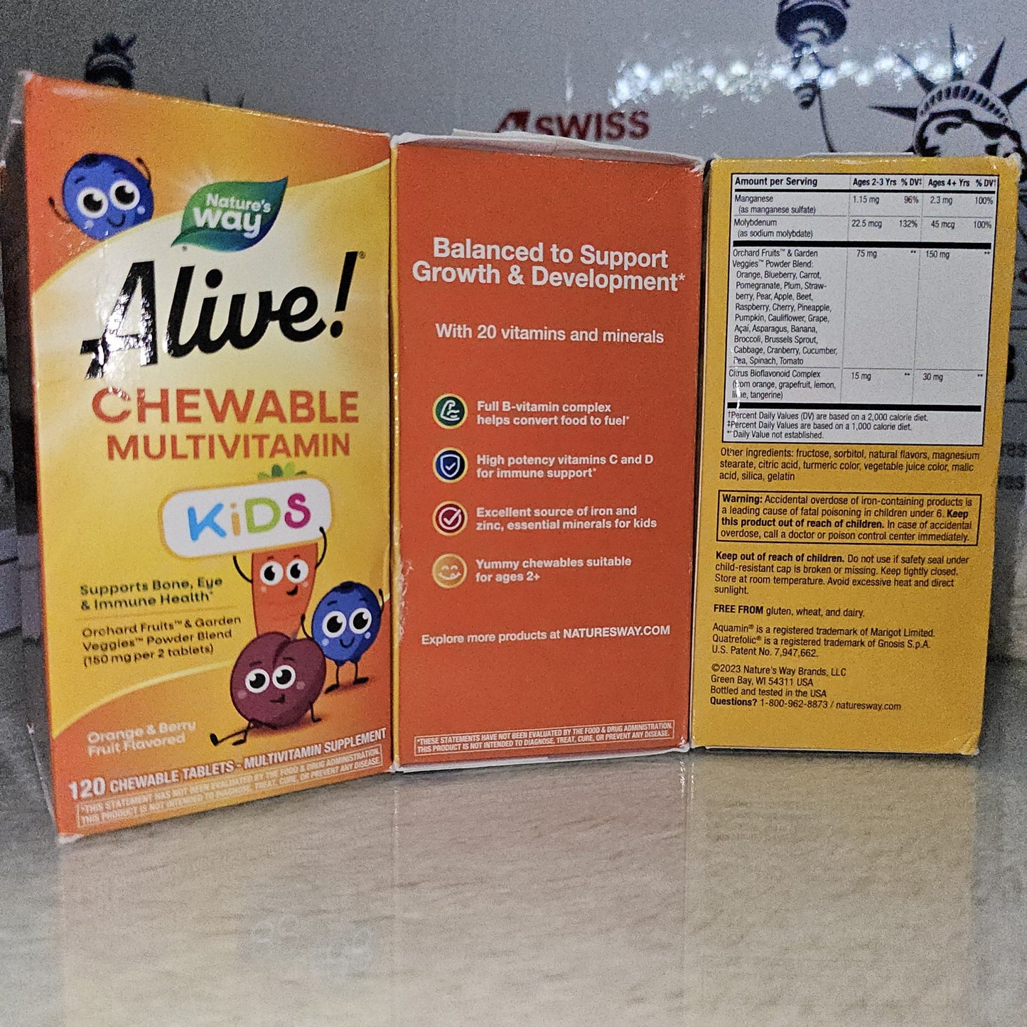 Nature’s Way Alive! Kids Chewable Multivitamin – Orange & Berry (120 Tablets)