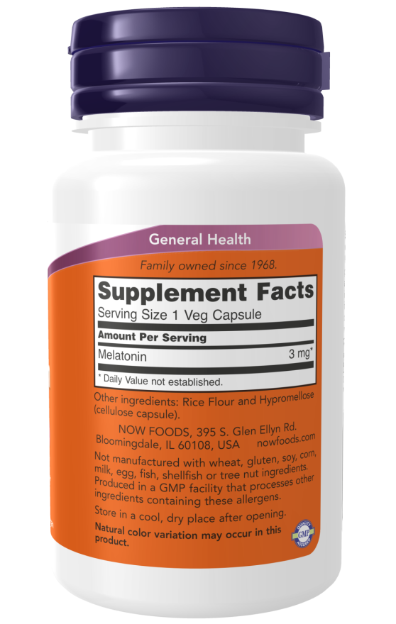 NOW Melatonin 3mg Veg Capsules