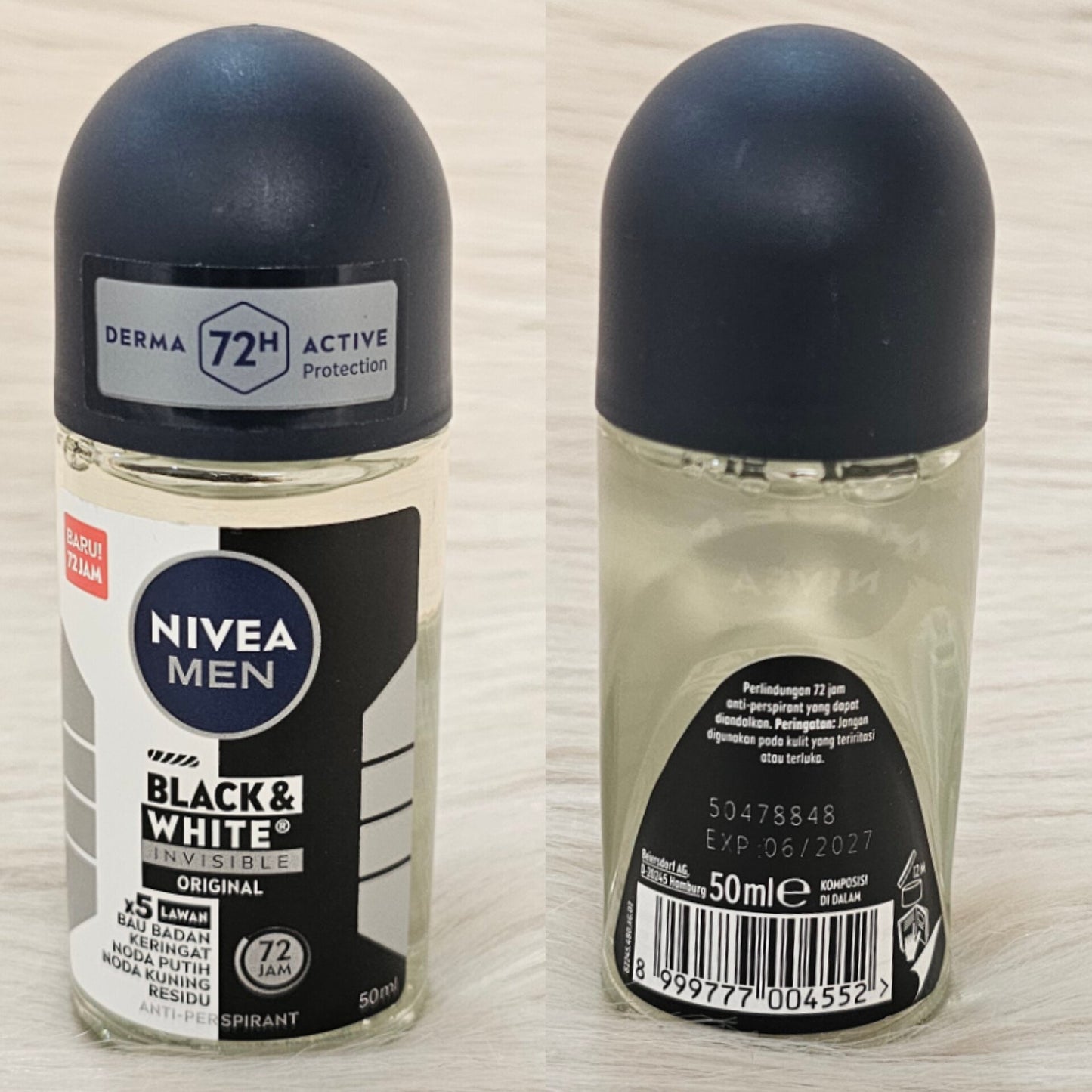 NIVEA Men Black & White Invisible Roll-On Deodorant 50ml