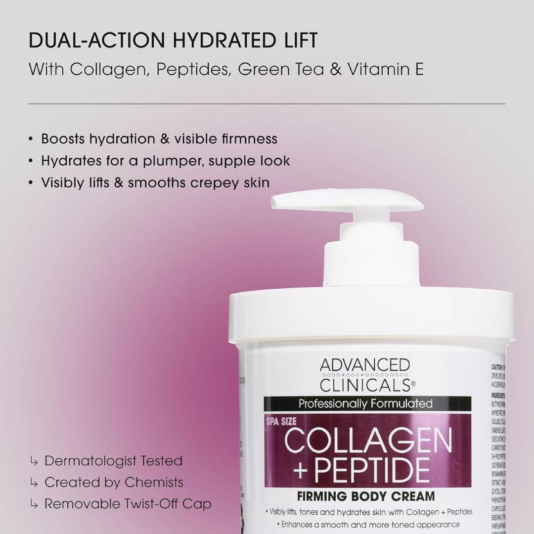 Advanced Clinicals Collagen + Peptide Firming Body Cream 454g