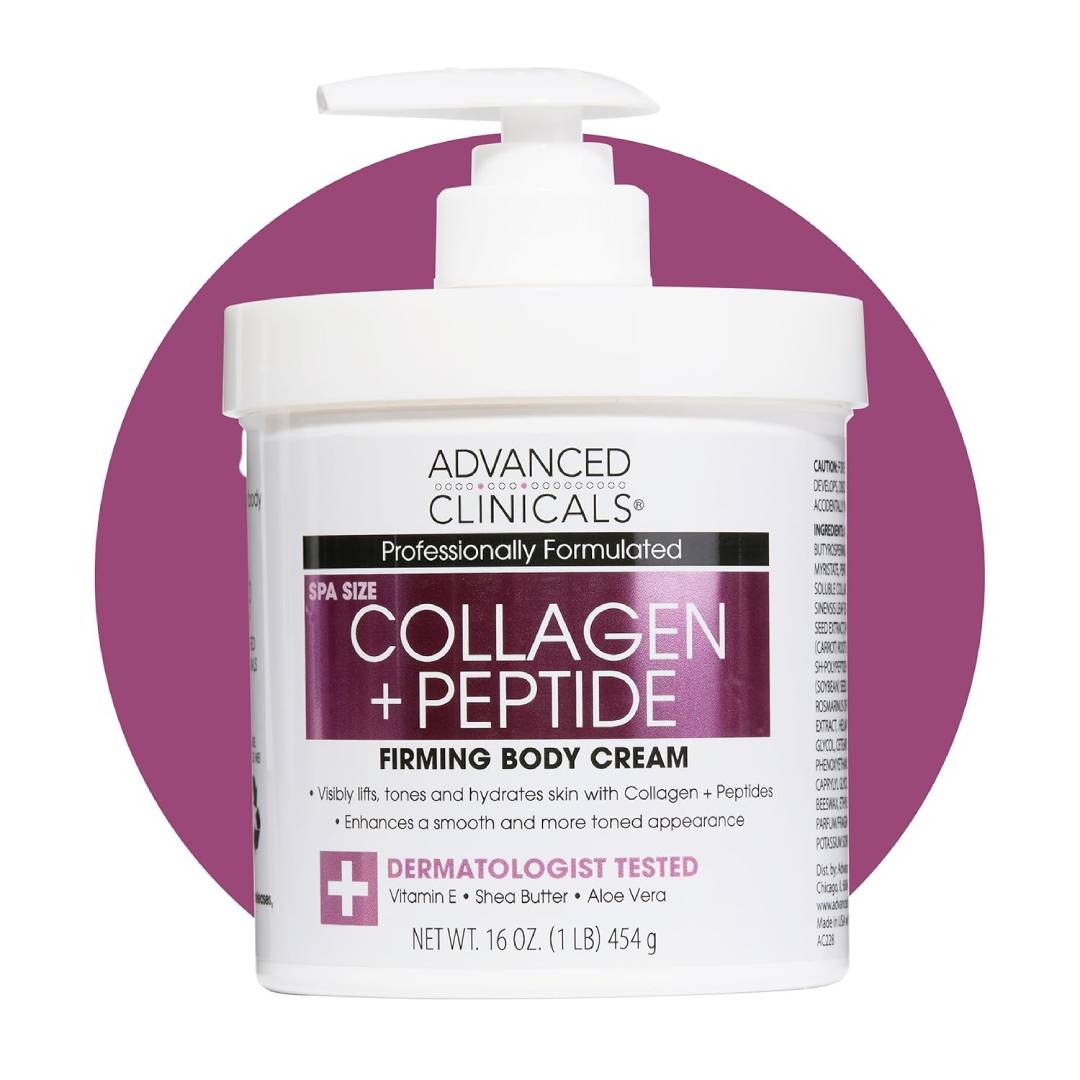Advanced Clinicals Collagen + Peptide Firming Body Cream 454g