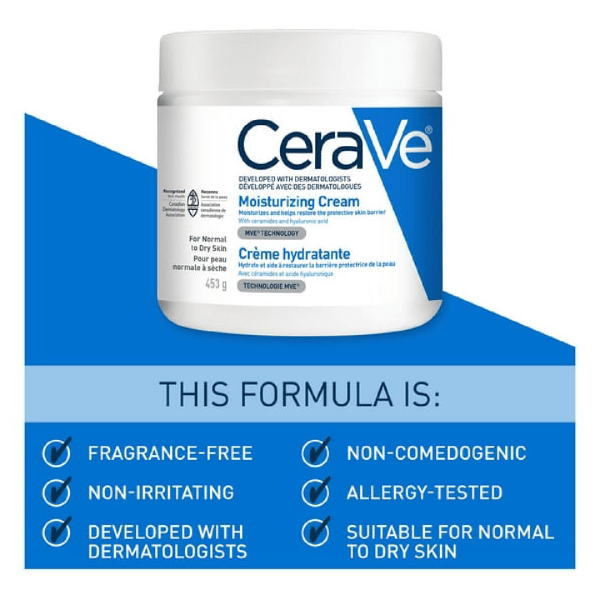 CeraVe Moisturizing Cream 453g – Face & Body Dry Skin