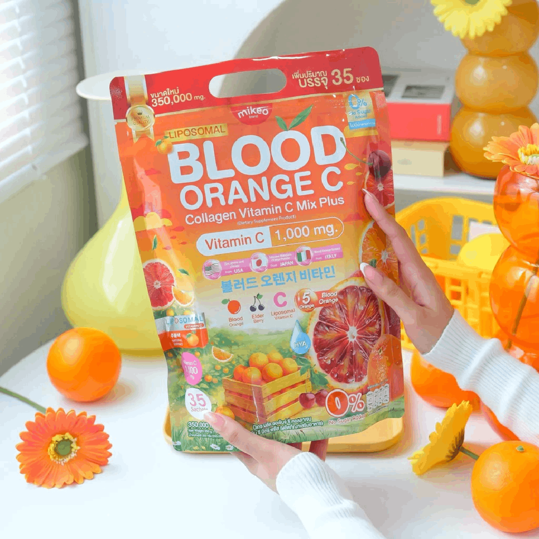 Mikeo Blood Orange Collagen Vitamin C Mix Plus Whitening+ Anti Aging Juice 10g/35 35 Sachets