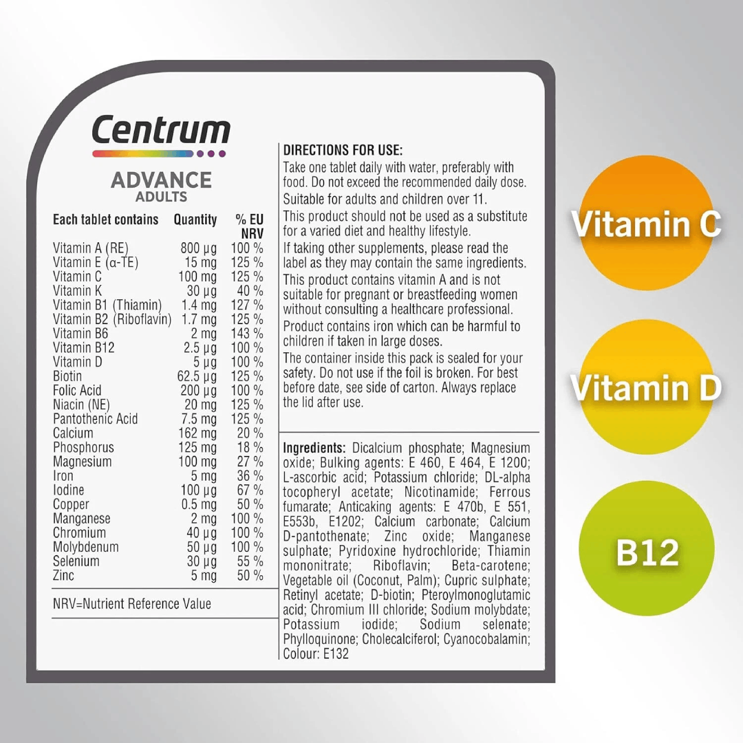 Centrum Advance Multivitamin & Mineral – 30 Tablets