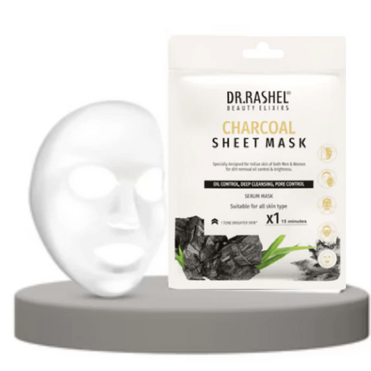 DR.RASHEL Charcoal Sheet Mask With Serum – 2pcs
