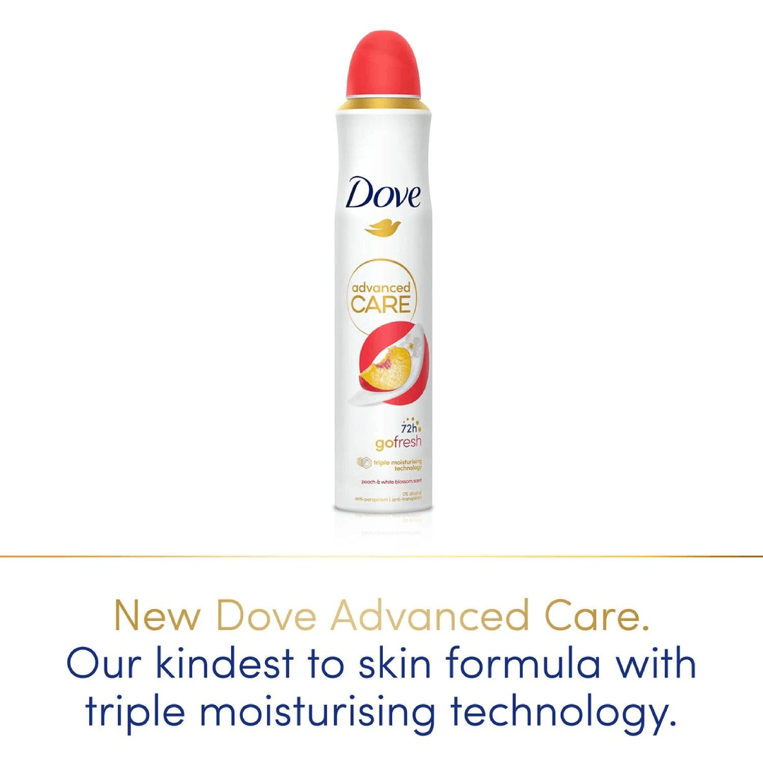 Dove Advanced Care Go Fresh Peach & White Blossom Antiperspirant Spray 200ml