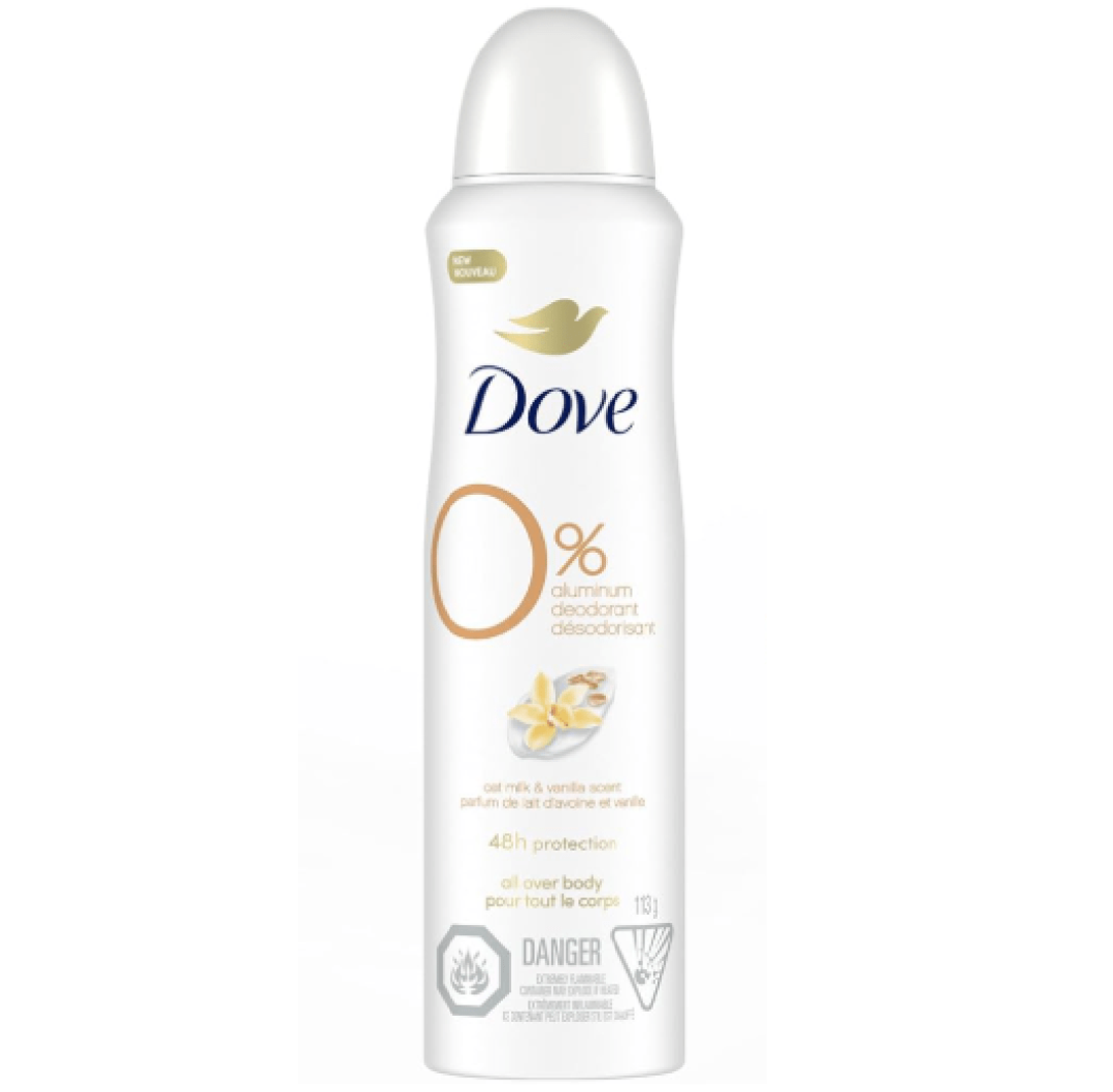 Dove 0% Aluminum-Free Deodorant Spray Oat Milk & Vanilla 113g