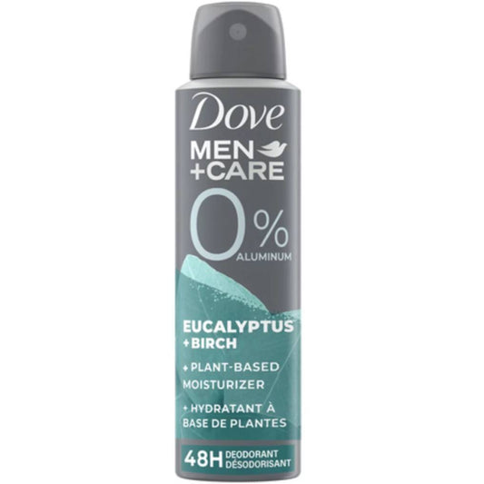 Dove Men+Care 0% Aluminum Deodorant Spray – Eucalyptus & Birch (113g)