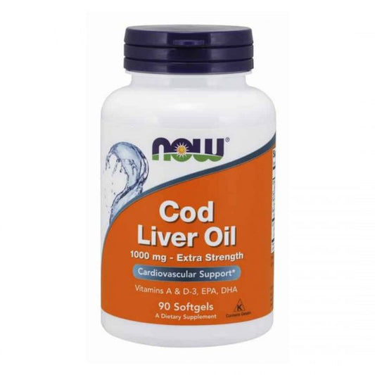NOW Foods Cod Liver Oil Extra Strength 1000 mg (90 Softgels)