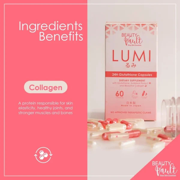 ( Discounted Product ) Lumi 24H Glutathione 60 Capsules – Beauty Vault