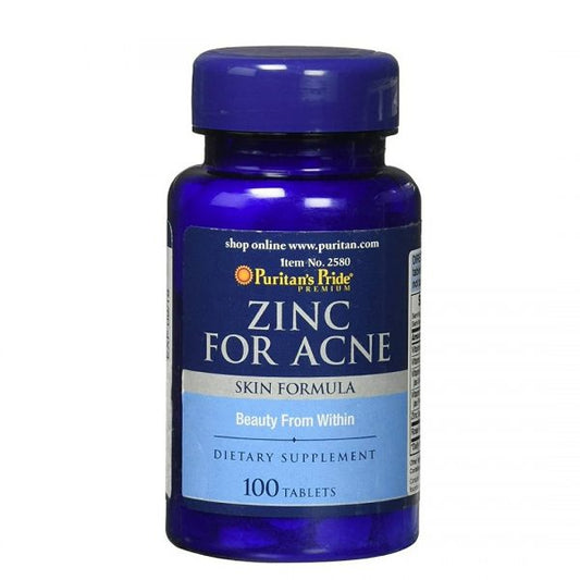 Puritan’s Pride Zinc for Acne Formula – 100 Tablets