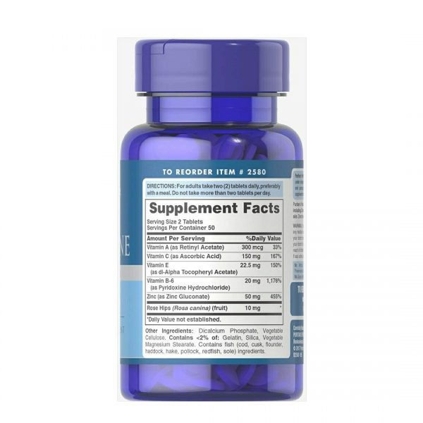Puritan’s Pride Zinc for Acne Formula – 100 Tablets