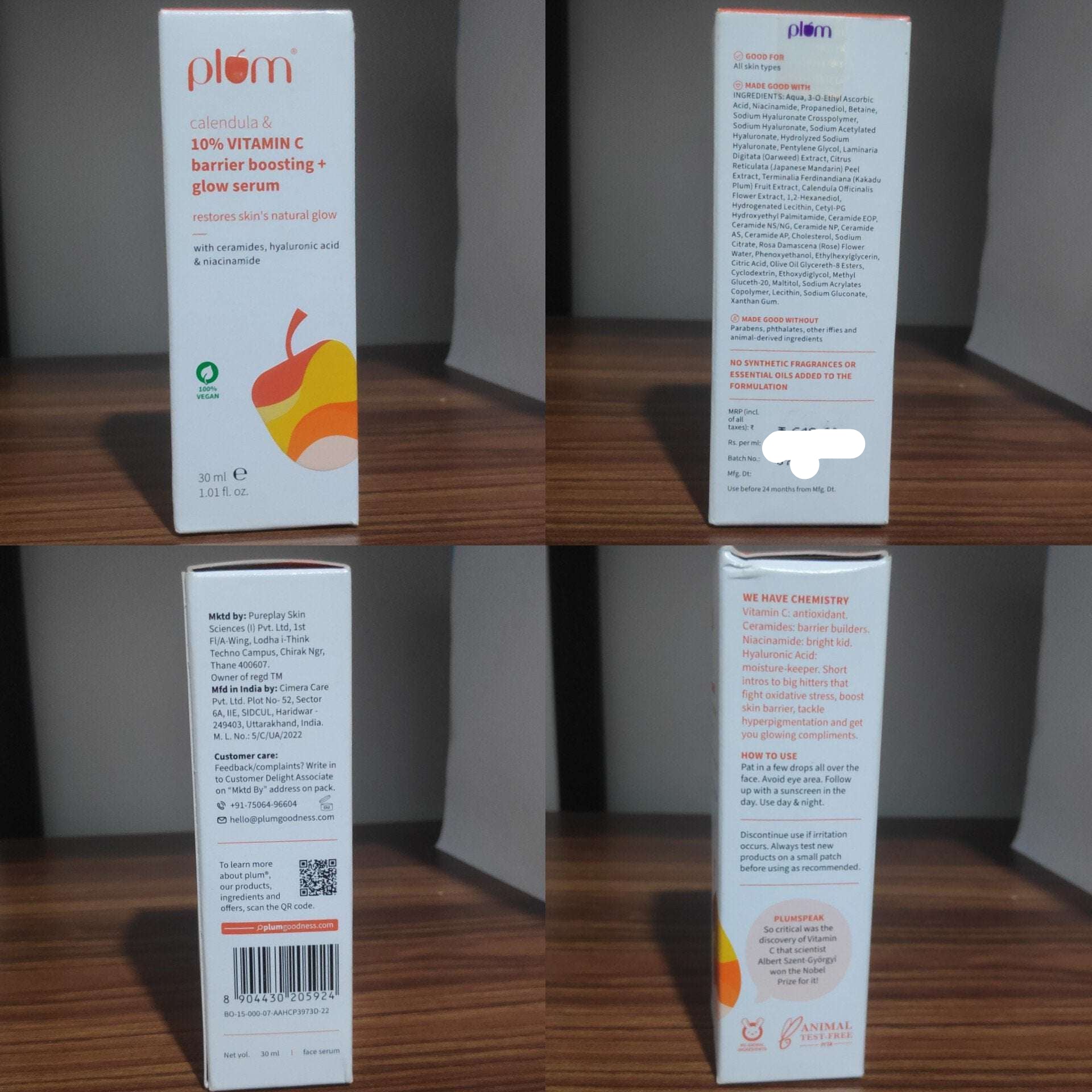 Plum 10% Vitamin C & Calendula Glow Serum (30ml)