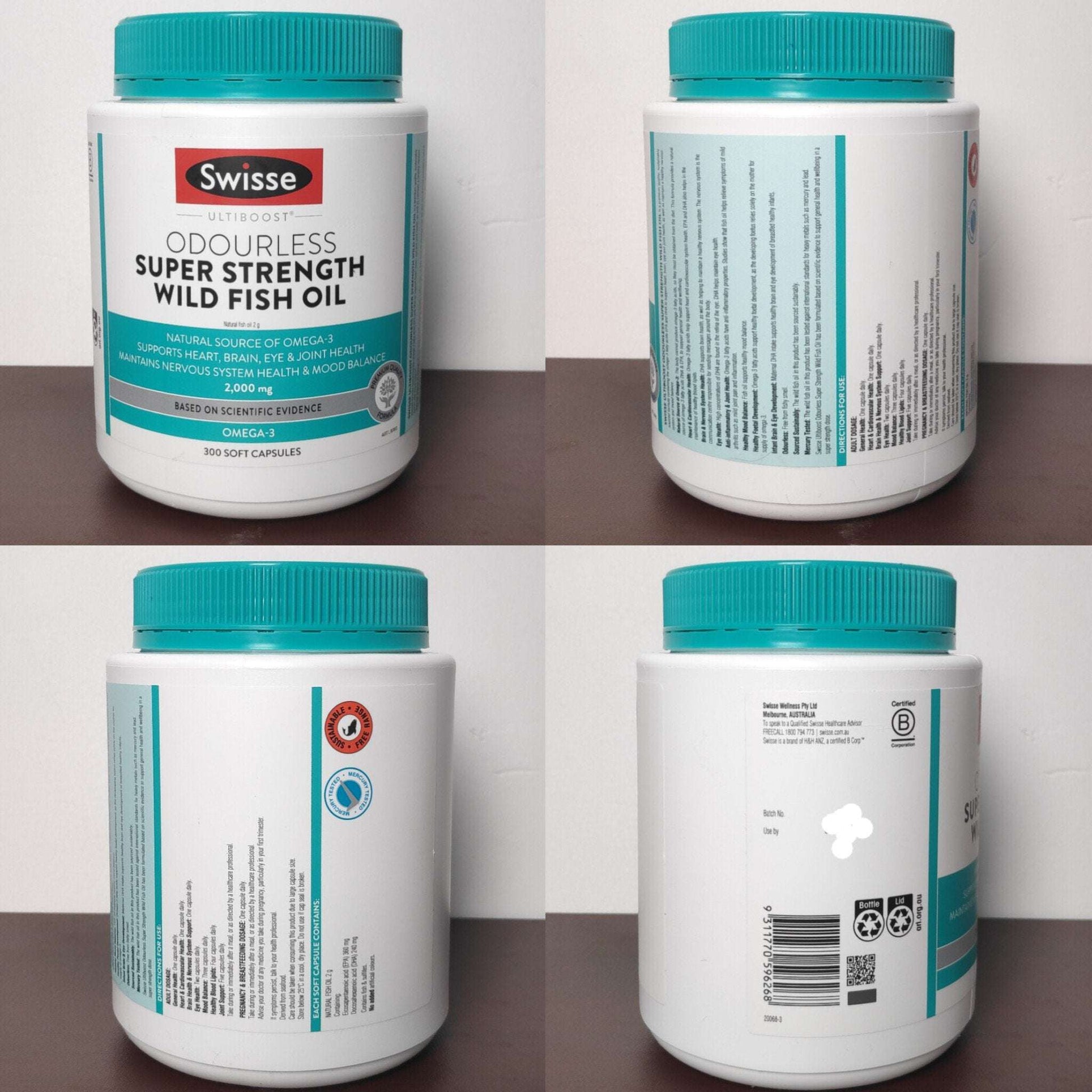 Swisse Odourless Fish Oil 2000mg (300 Caps)
