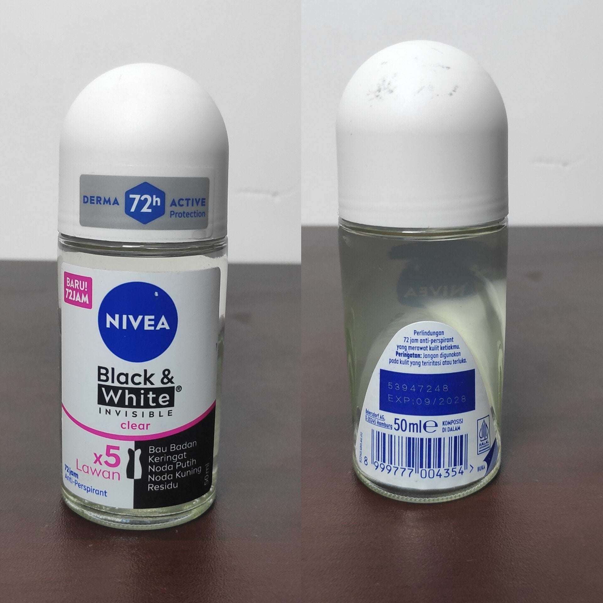 NIVEA Women Black &amp; White Invisible Clear Roll-On Deodorant 50ml