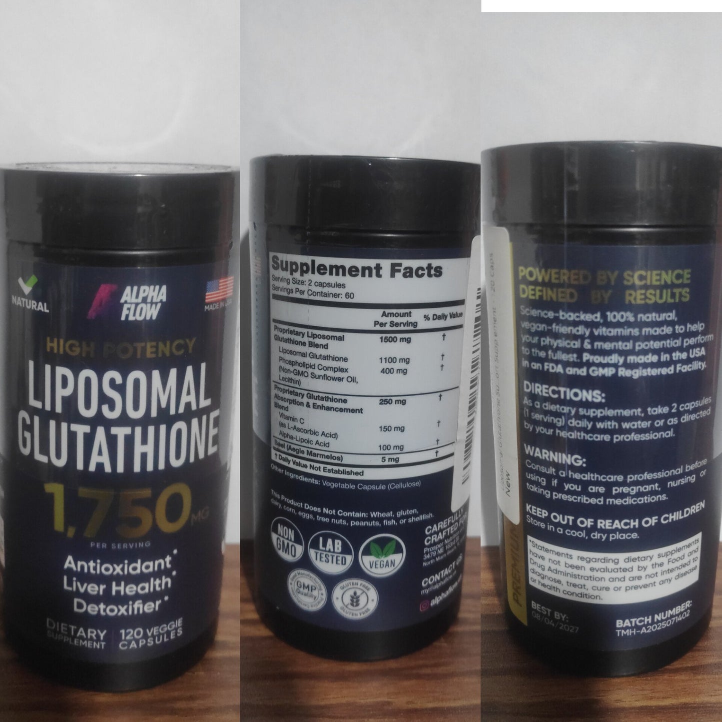 Alpha Flow Liposomal Glutathione 1750mg Capsules