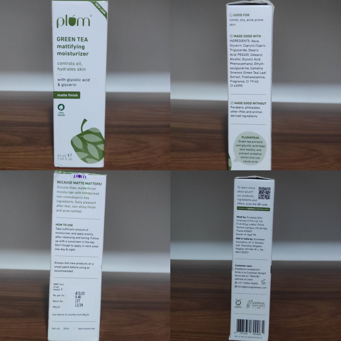 Plum Green Tea Mattifying Moisturizer 50ml