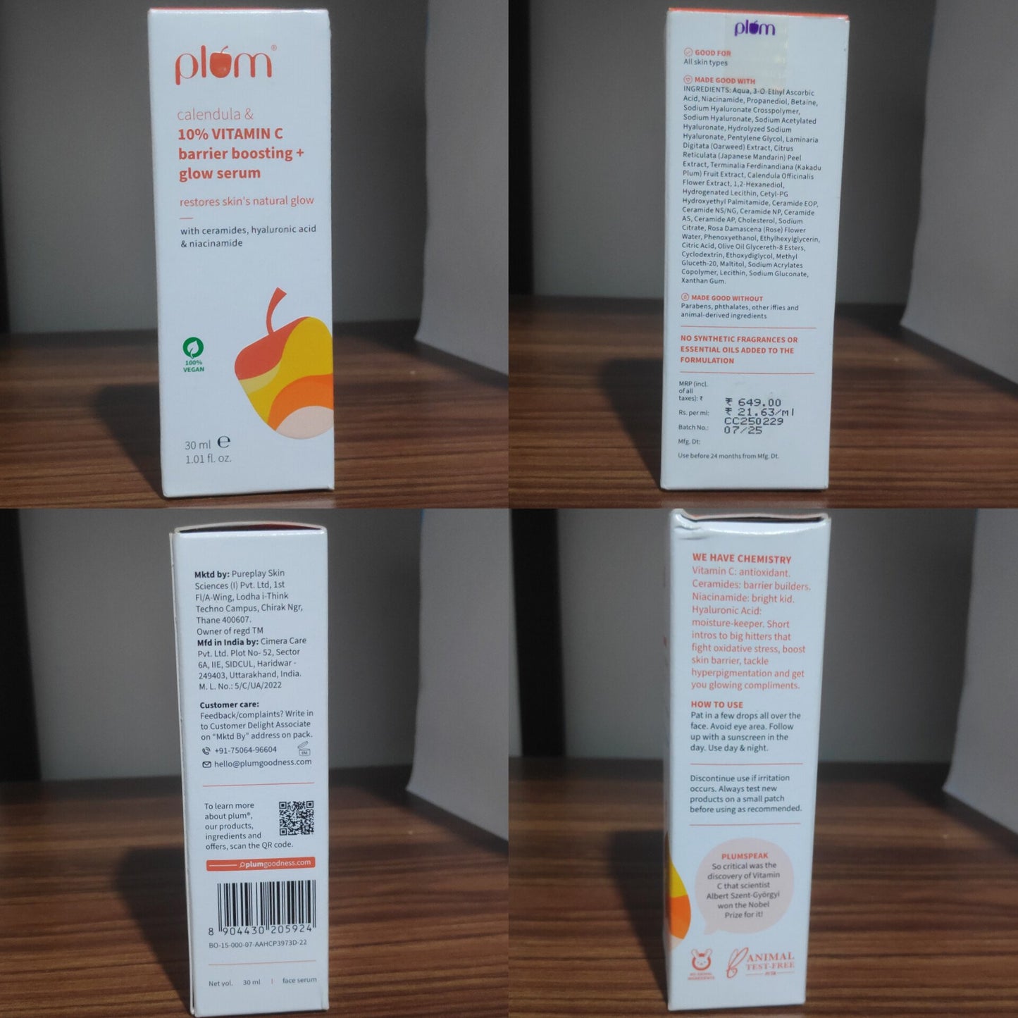 Plum 10% Vitamin C & Calendula Glow Serum (30ml)