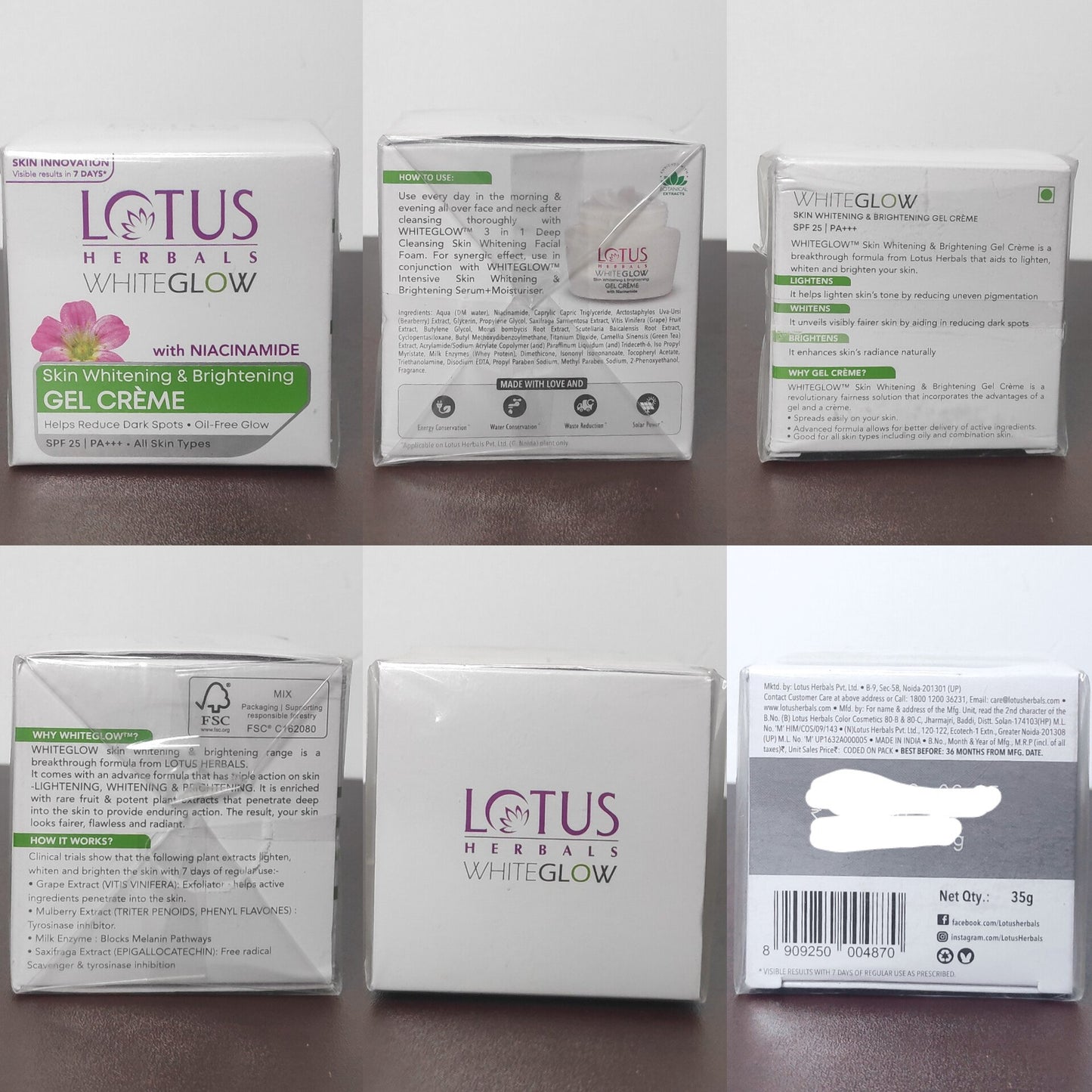 Lotus WhiteGlow Brightening Gel Cream SPF25 PA+++ 35g