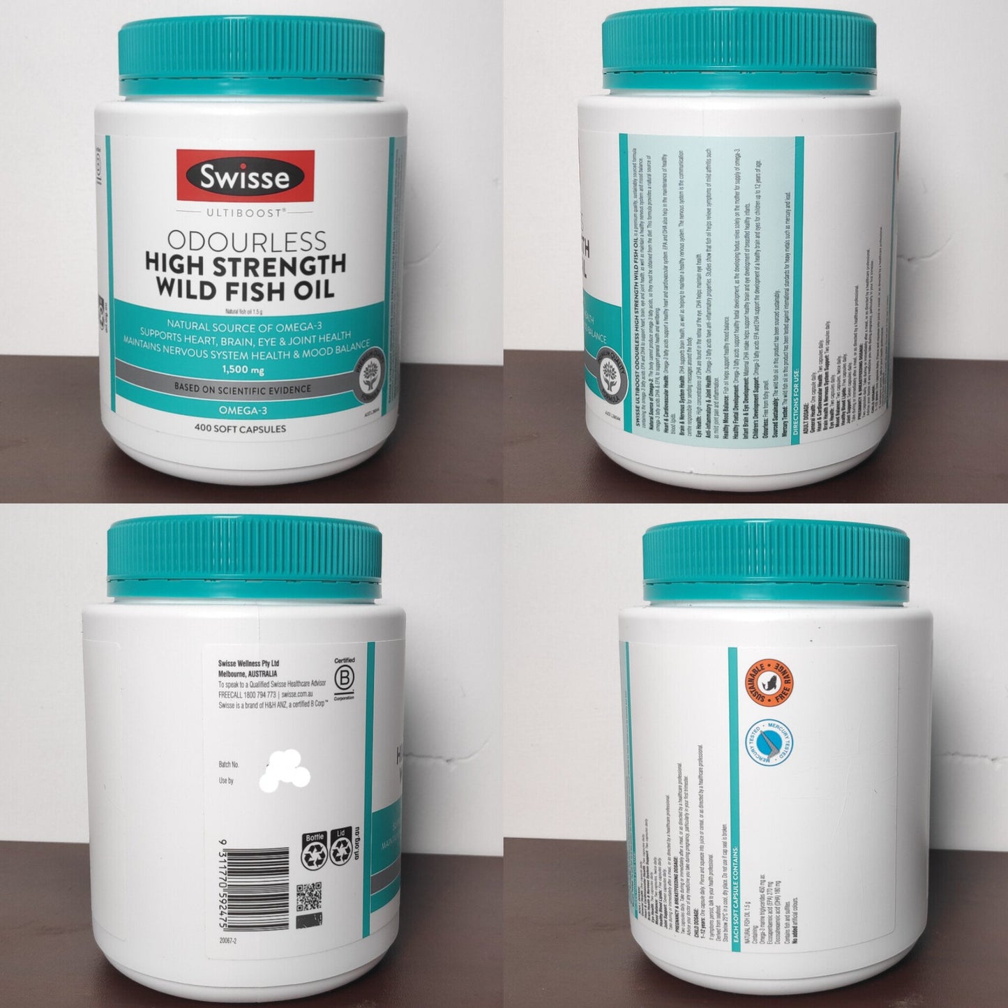 Swisse Odourless Fish Oil 1500mg (400 Capsules)