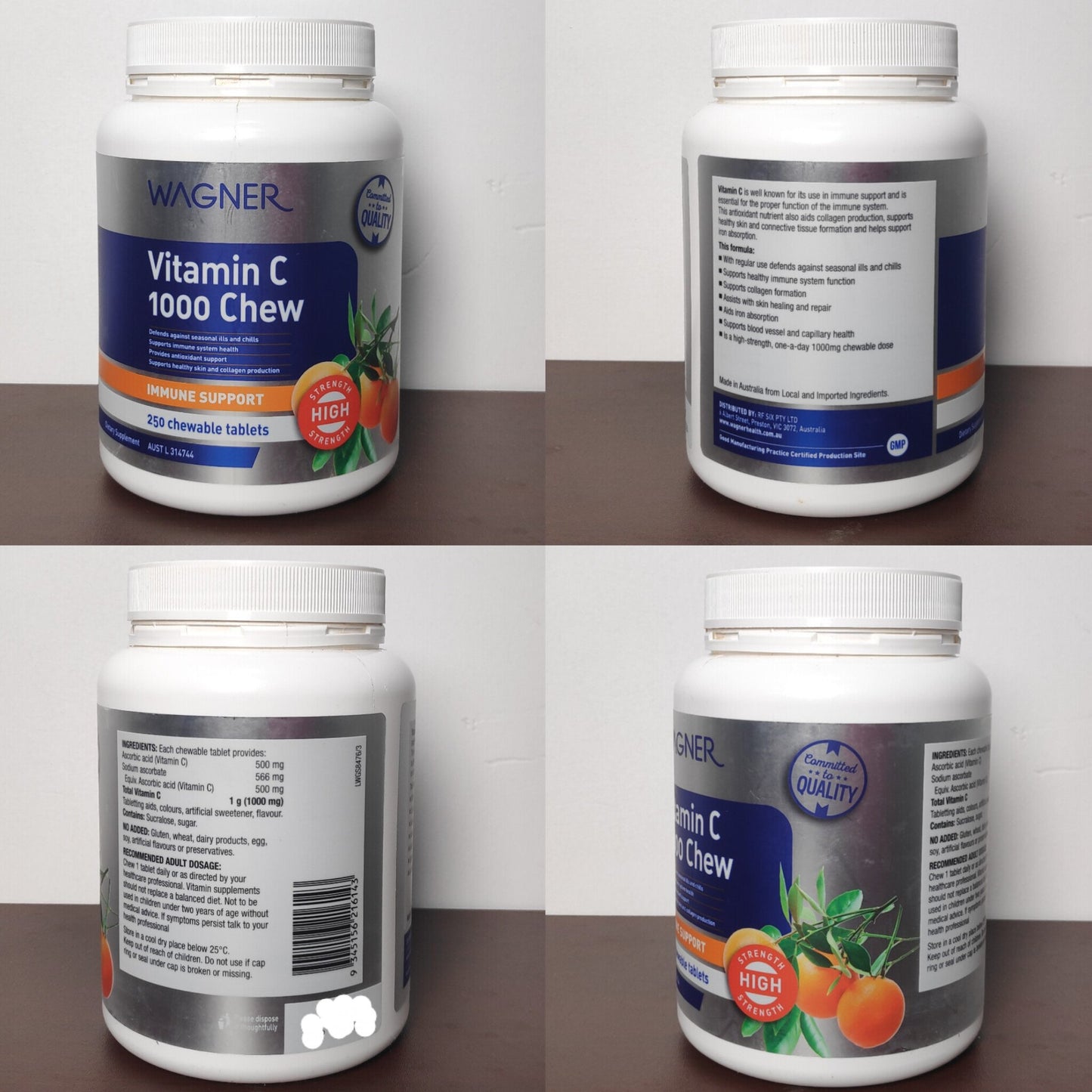 Wagner Vitamin C 1000mg Chewable Tablets – 250 Tablets