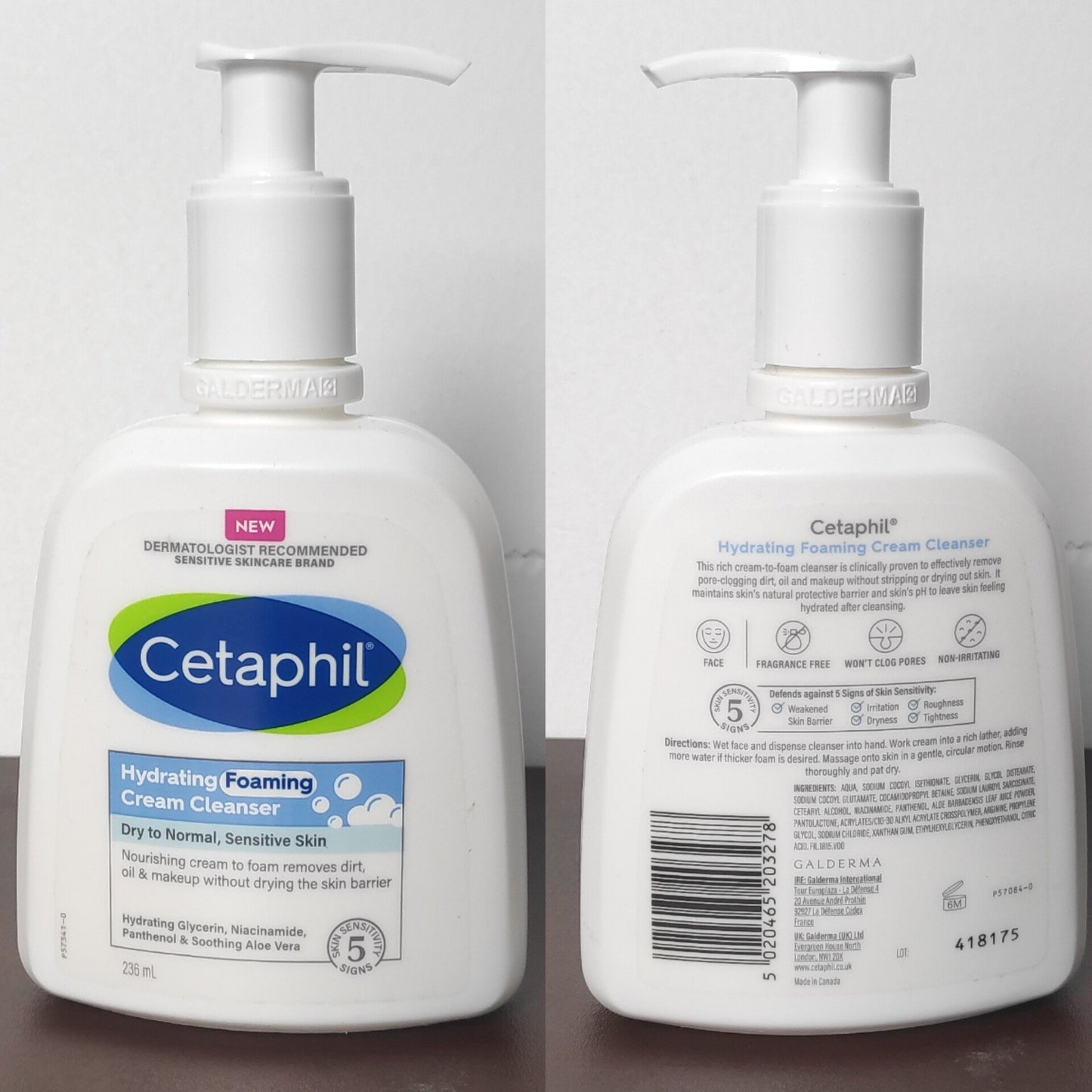 Cetaphil Hydrating Cream-to-Foam Cleanser 236ml