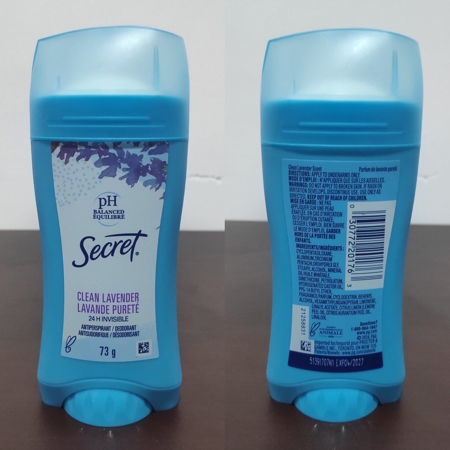 Secret Invisible Solid Antiperspirant & Deodorant Clean Lavender 73g