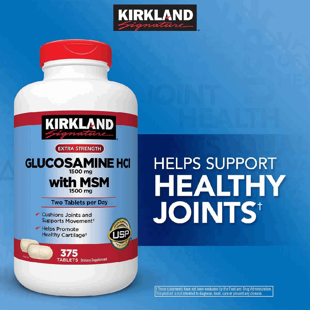 Kirkland Glucosamine + MSM 375 Tablets – Joint Support