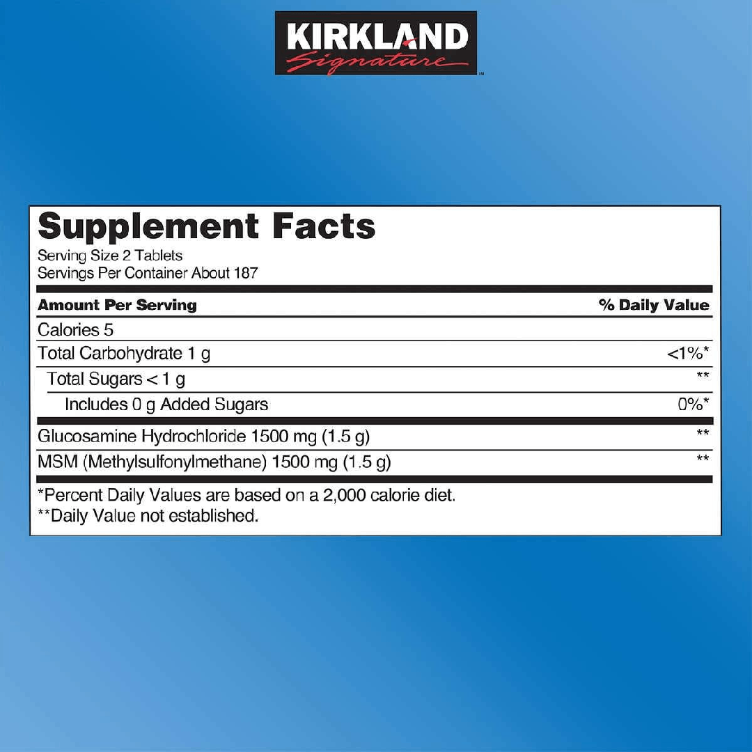 Kirkland Glucosamine + MSM 375 Tablets