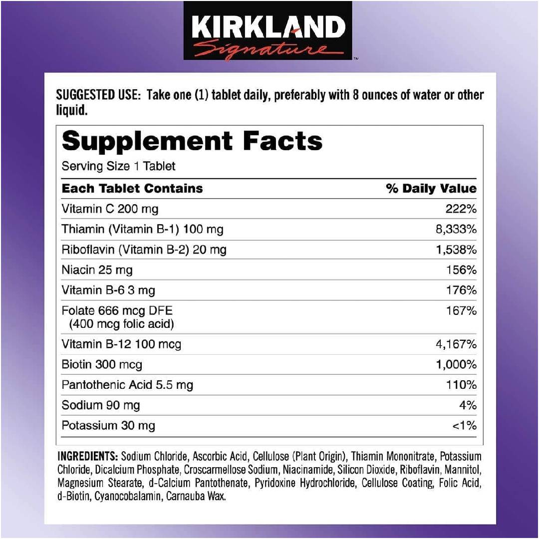 Kirkland Super B-Complex with Electrolytes (500 Tablets)