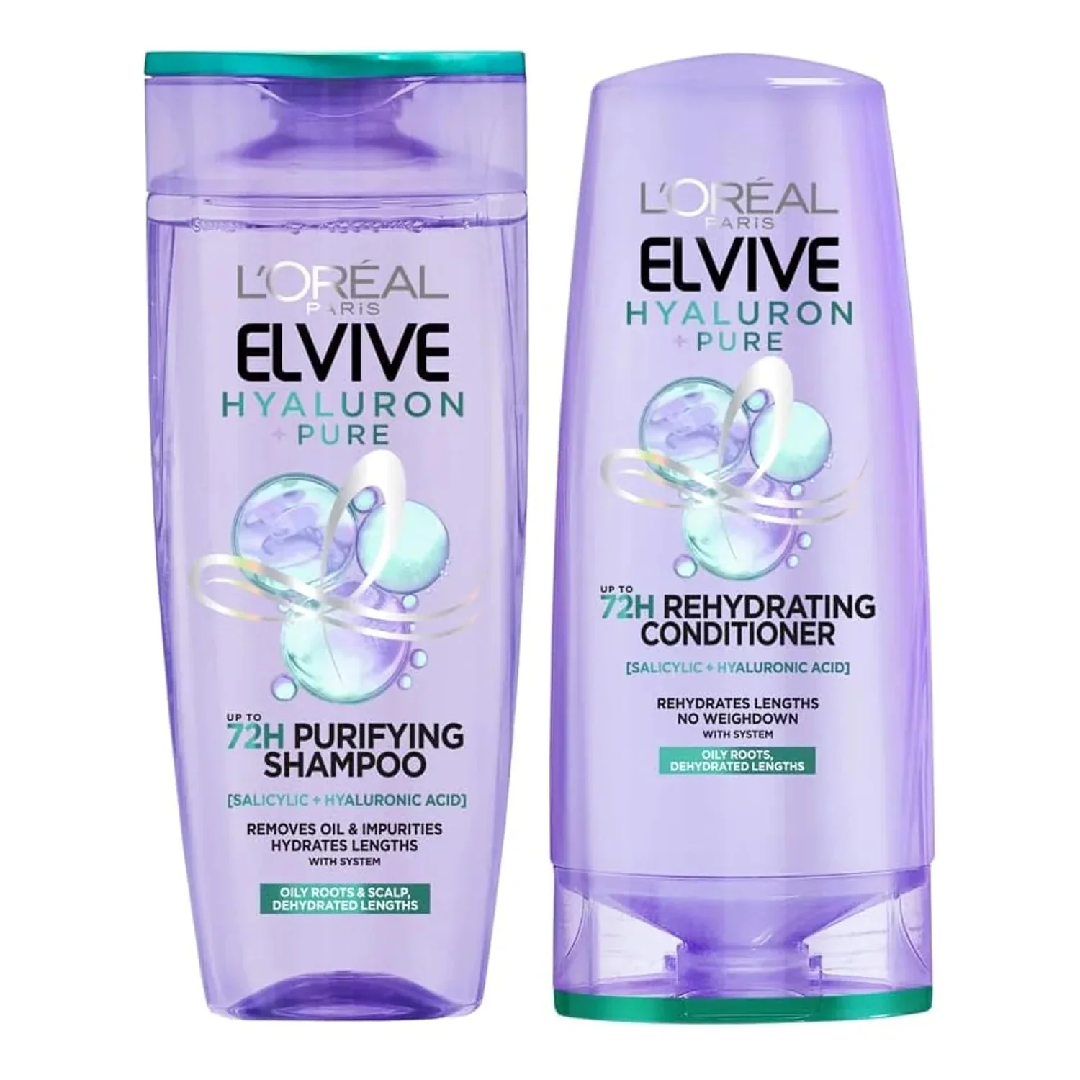 L'Oréal Elvive Hyaluron Pure Shampoo &amp; Conditioner Set (400ml + 360ml)