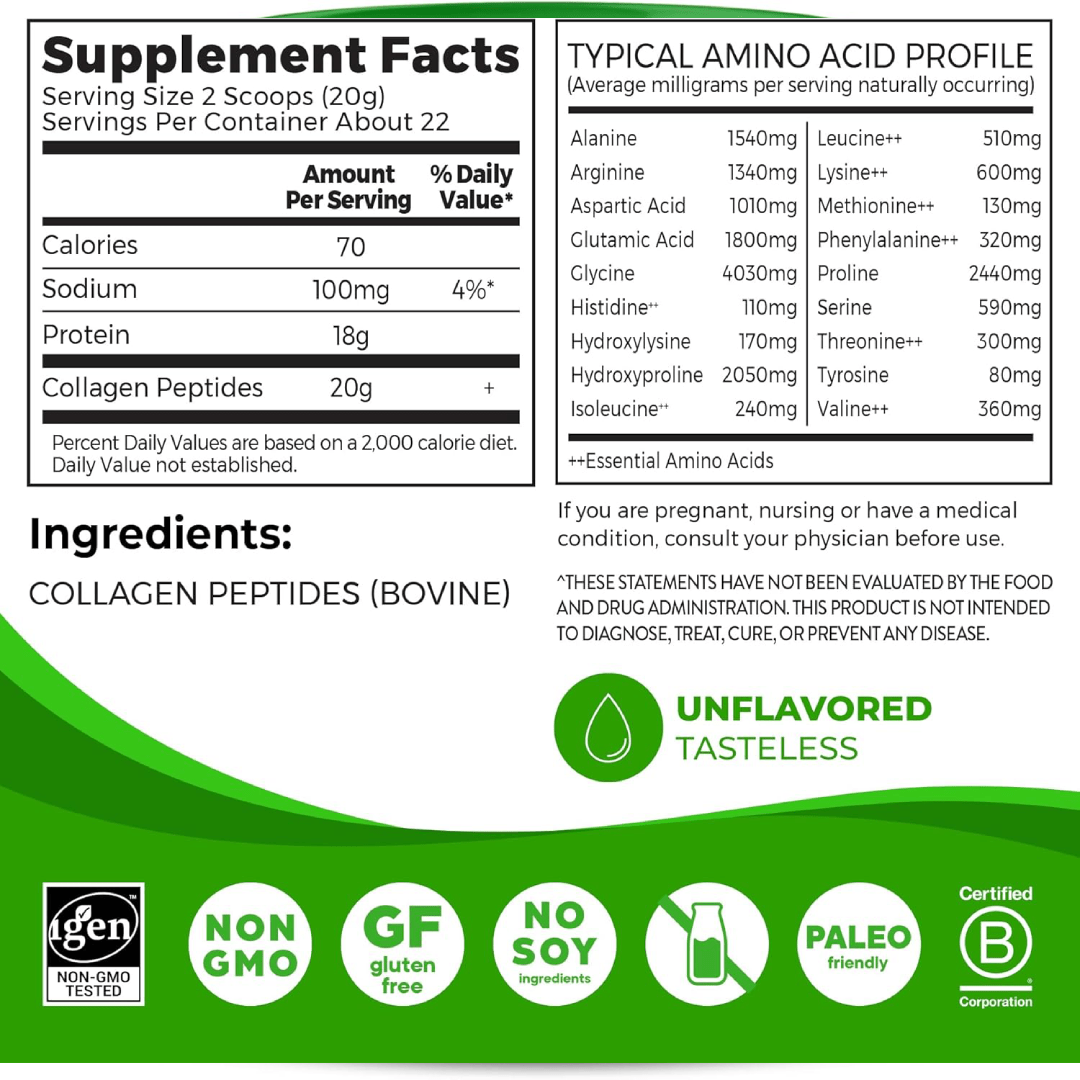 Orgain Hydrolyzed Collagen Peptides Powder (1lb, Unflavored)