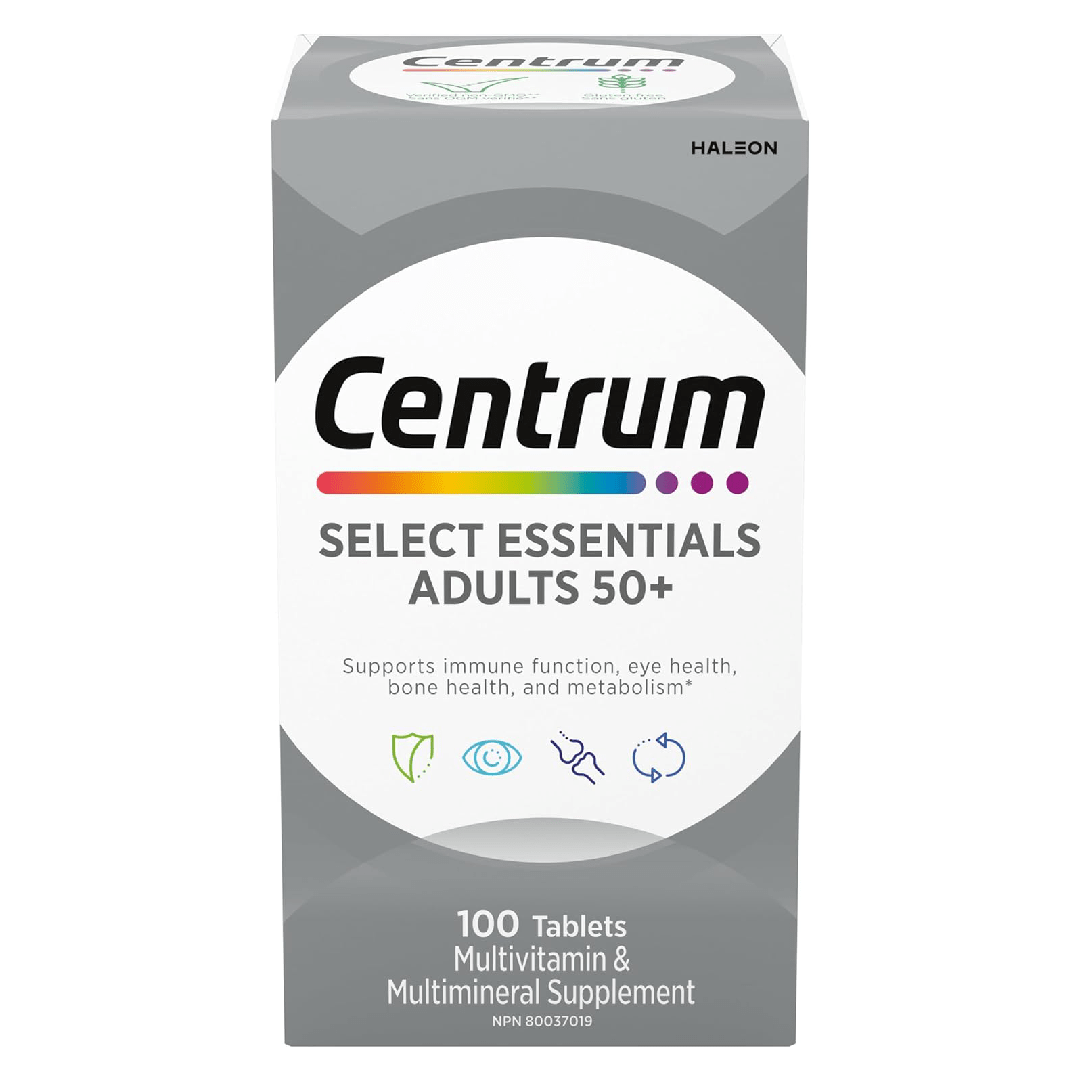 Centrum Select Essentials 50+ Multivitamin | Complete Daily Nutritional Support | 100 Tablets