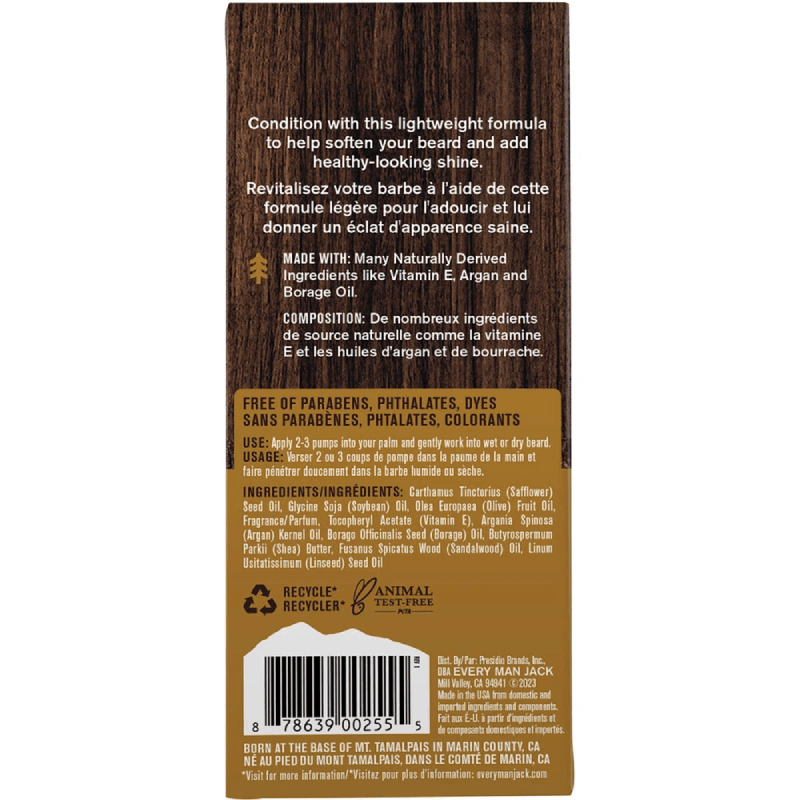 Every Man Jack Sandalwood Scent Hydrating Beard Oil – 1.0 Fluid Ounce
