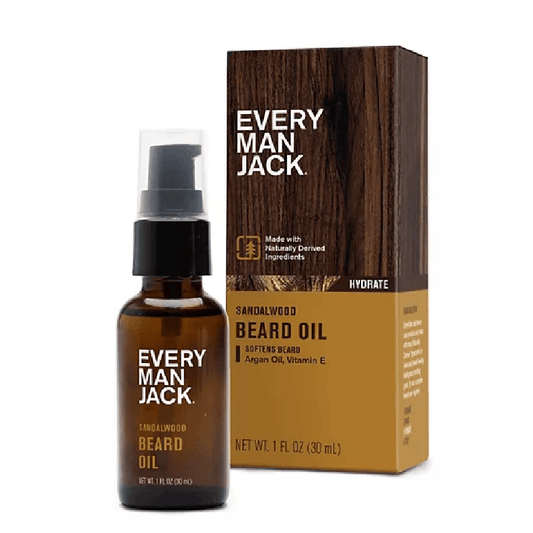 Every Man Jack Sandalwood Scent Hydrating Beard Oil – 1.0 Fluid Ounce