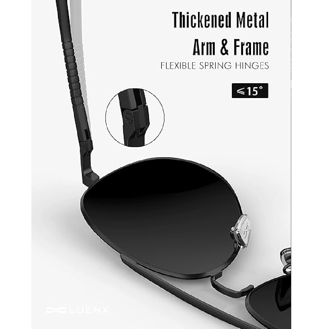 LUENX Aviator Sunglasses for Men and Women - Polarized Driving Classic Shades, UV 400 Protection (60MM) (Pre-order)