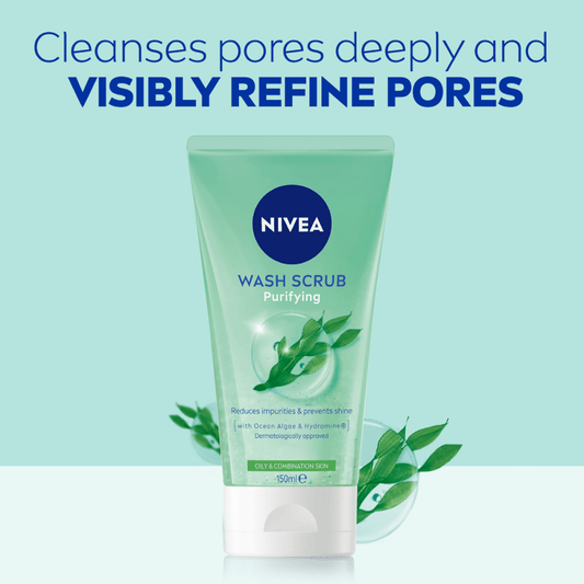 NIVEA Purifying Wash Scrub for Oily & Combination Skin – 150 ml