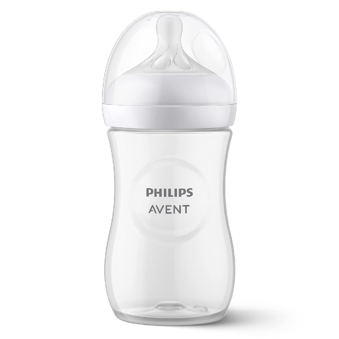 Philips AVENT Natural Baby Bottle with Natural Response Nipple, 9oz, 260ml 1pk (Clear)